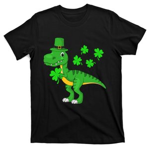 Shamrock Dino St Patricks Day T Rex Boy T-Shirt