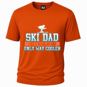 Ski Dad Skiing Skier Snowboard Winter Sports Graphic Gift Cooling Performance Crew T-Shirt