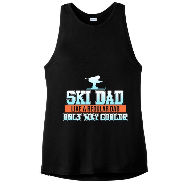 Ski Dad Skiing Skier Snowboard Winter Sports Graphic Gift Ladies PosiCharge Tri-Blend Wicking Tank