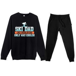 Ski Dad Skiing Skier Snowboard Winter Sports Graphic Gift Premium Crewneck Sweatsuit Set