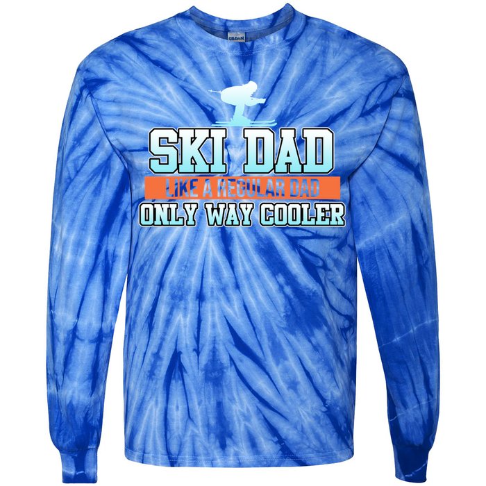 Ski Dad Skiing Skier Snowboard Winter Sports Graphic Gift Tie-Dye Long Sleeve Shirt