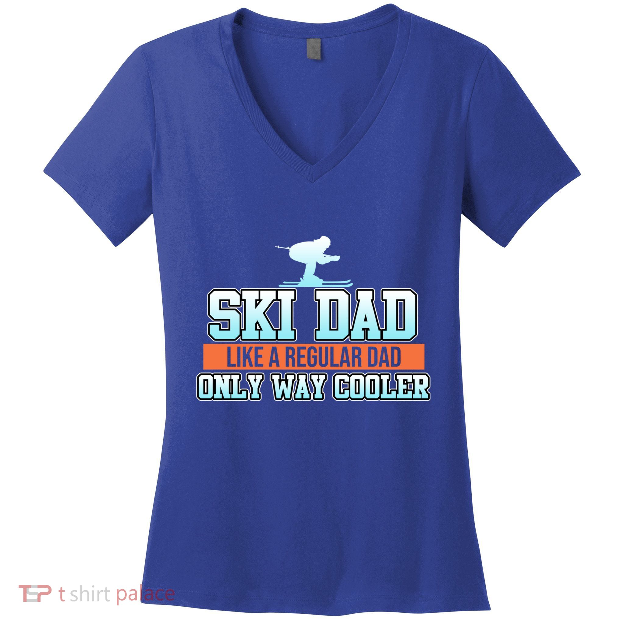 Ski Dad Skiing Skier Snowboard Winter Sports Graphic Gift Women's V-Neck T-Shirt