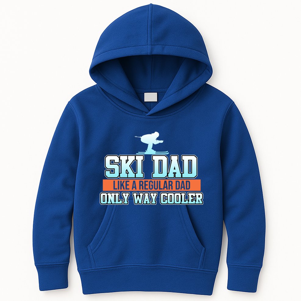 Ski Dad Skiing Skier Snowboard Winter Sports Graphic Gift Kids Hoodie