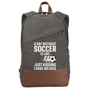 Soccer Design Sport Player Soccer Lover Cotton Canvas Backpack