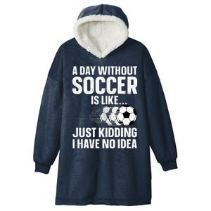 Soccer Design Sport Player Soccer Lover Hooded Wearable Blanket