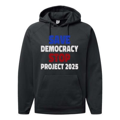 Save Democracy Stop Project 2025 Election Performance Fleece Hoodie