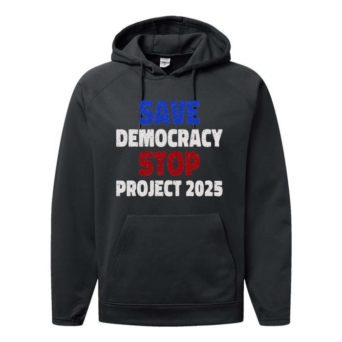 Save Democracy Stop Project 2025 Election Performance Fleece Hoodie