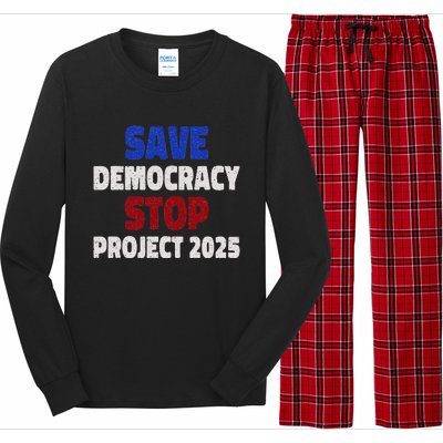 Save Democracy Stop Project 2025 Election Long Sleeve Pajama Set