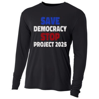 Save Democracy Stop Project 2025 Election Cooling Performance Long Sleeve Crew