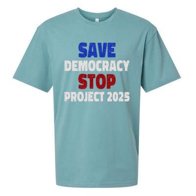 Save Democracy Stop Project 2025 Election Sueded Cloud Jersey T-Shirt