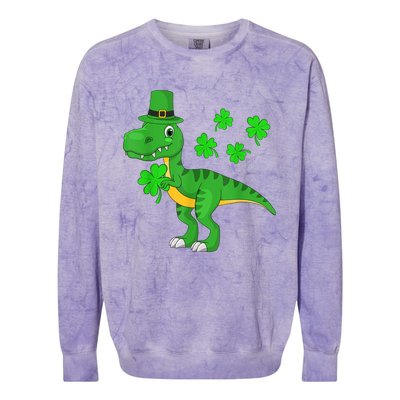 Shamrock Dino St Patricks Day Shirt K.i.d.s T Rex Toddler b.o.y.s Colorblast Crewneck Sweatshirt