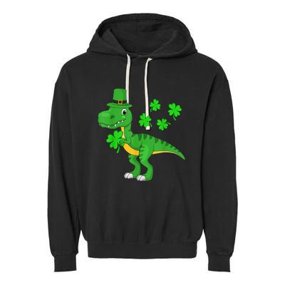 Shamrock Dino St Patricks Day Shirt K.i.d.s T Rex Toddler b.o.y.s Garment-Dyed Fleece Hoodie