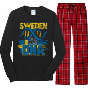 Sverige Dna Swedish Flag Sweden Great Gift Long Sleeve Pajama Set