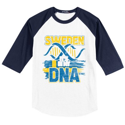 Sverige Dna Swedish Flag Sweden Great Gift Baseball Sleeve Shirt