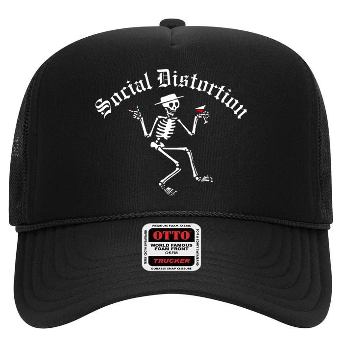 Social Distortion Skelly High Crown Mesh Back Trucker Hat