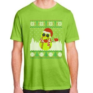 Snow Dabbing Softball Ugly Christmas Holiday Baseball Gift Adult ChromaSoft Performance T-Shirt