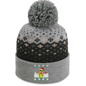 Snow Dabbing Softball Ugly Christmas Holiday Baseball Gift The Baniff Cuffed Pom Beanie