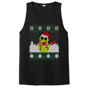 Snow Dabbing Softball Ugly Christmas Holiday Baseball Gift PosiCharge Competitor Tank