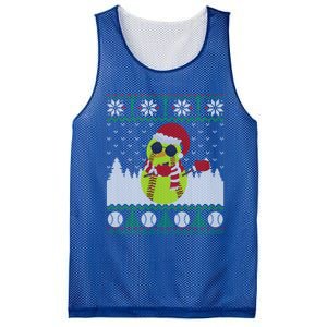 Snow Dabbing Softball Ugly Christmas Holiday Baseball Gift Mesh Reversible Basketball Jersey Tank