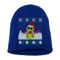 Snow Dabbing Softball Ugly Christmas Holiday Baseball Gift Short Acrylic Beanie