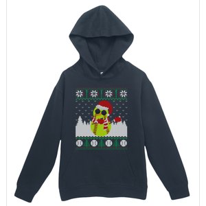 Snow Dabbing Softball Ugly Christmas Holiday Baseball Gift Urban Pullover Hoodie