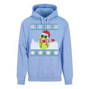 Snow Dabbing Softball Ugly Christmas Holiday Baseball Gift Unisex Surf Hoodie