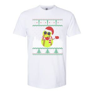 Snow Dabbing Softball Ugly Christmas Holiday Baseball Gift Softstyle CVC T-Shirt