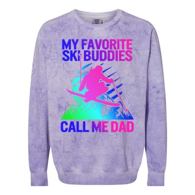 Ski Dad Sweater Fathers Day Favorite Ski Buddies Call Me Dad Cute Gift Colorblast Crewneck Sweatshirt