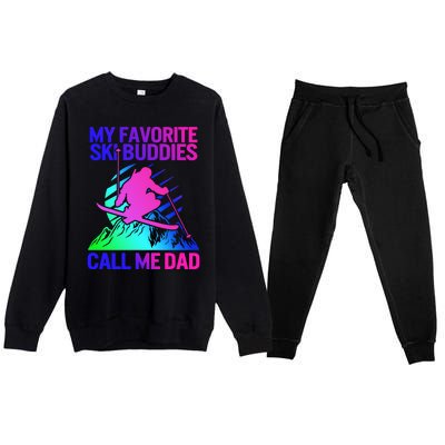 Ski Dad Sweater Fathers Day Favorite Ski Buddies Call Me Dad Cute Gift Premium Crewneck Sweatsuit Set