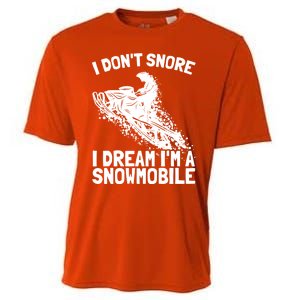 Snowmobile Dream Snore I Snoring Rider Driver Cool Gift Cooling Performance Crew T-Shirt