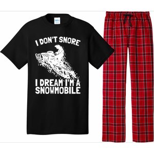 Snowmobile Dream Snore I Snoring Rider Driver Cool Gift Pajama Set