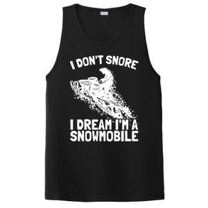 Snowmobile Dream Snore I Snoring Rider Driver Cool Gift PosiCharge Competitor Tank