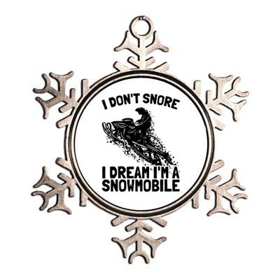 Snowmobile Dream Snore I Snoring Rider Driver Cool Gift Metallic Star Ornament