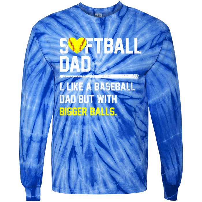 Softball Dad Softball Player Softball Baseball Player Game Cool Gift Tie-Dye Long Sleeve Shirt