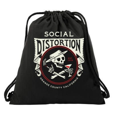 Social Distortion Skelly Circle Drawstring Bag