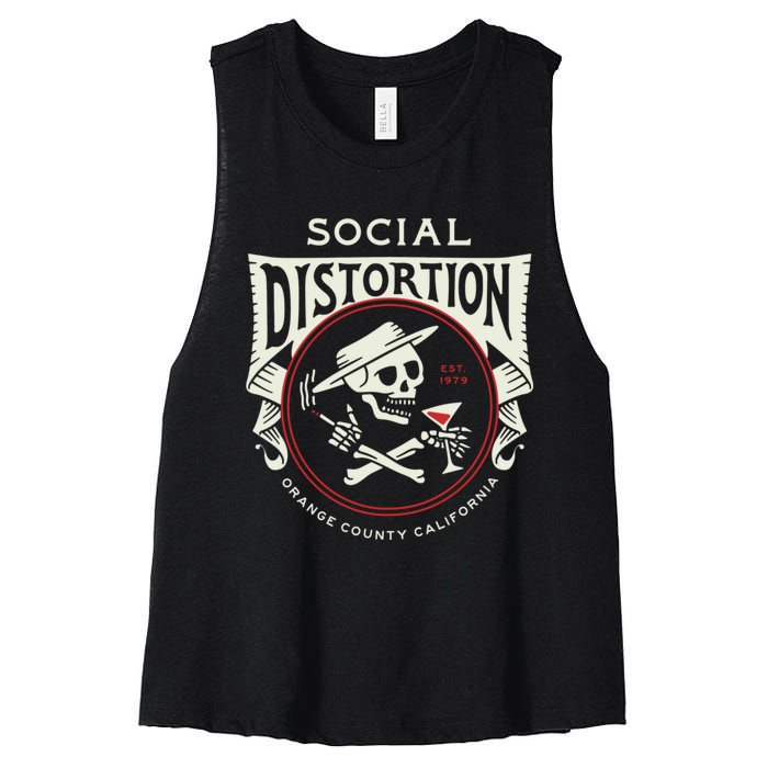 Social Distortion Skelly Circle Women's Racerback Cropped Tank