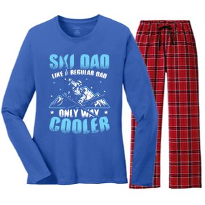 Skiis Downhill Skiier Costume Ski Dad Gift Women's Long Sleeve Flannel Pajama Set 