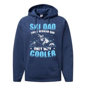 Skiis Downhill Skiier Costume Ski Dad Gift Performance Fleece Hoodie