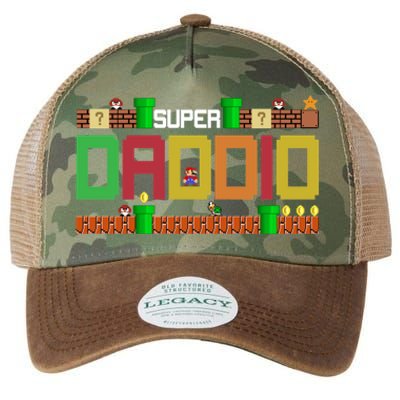 Super Dad Super Daddio Gift Cute Funny Daddy Gift Legacy Tie Dye Trucker Hat