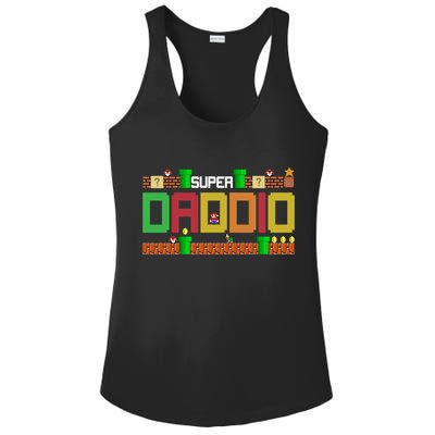 Super Dad Super Daddio Gift Cute Funny Daddy Gift Ladies PosiCharge Competitor Racerback Tank