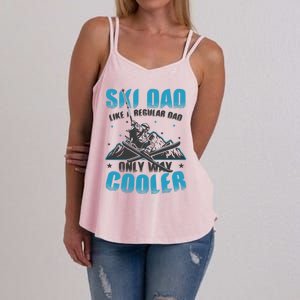 Skiis Downhill Skiier Costume Ski Dad Gift Women's Strappy Tank