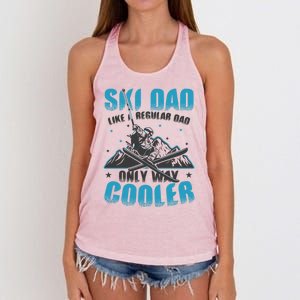 Skiis Downhill Skiier Costume Ski Dad Gift Women's Knotted Racerback Tank