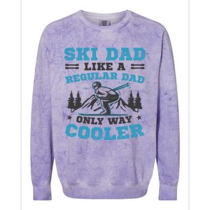 Skiis Downhill Skiier Costume Ski Dad Gift Colorblast Crewneck Sweatshirt