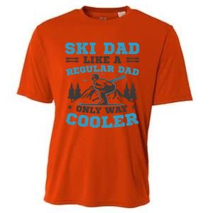 Skiis Downhill Skiier Costume Ski Dad Gift Cooling Performance Crew T-Shirt