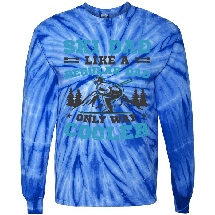 Skiis Downhill Skiier Costume Ski Dad Gift Tie-Dye Long Sleeve Shirt