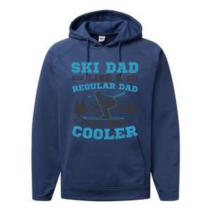 Skiis Downhill Skiier Costume Ski Dad Gift Performance Fleece Hoodie