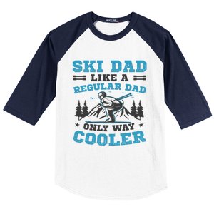 Skiis Downhill Skiier Costume Ski Dad Gift Baseball Sleeve Shirt