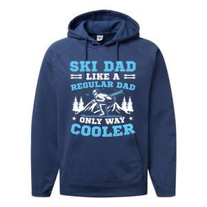 Skiis Downhill Skiier Costume Ski Dad Gift Performance Fleece Hoodie