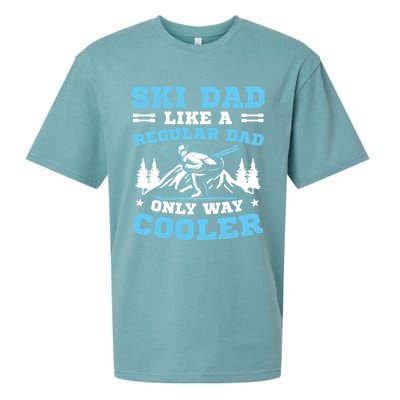 Skiis Downhill Skiier Costume Ski Dad Gift Sueded Cloud Jersey T-Shirt