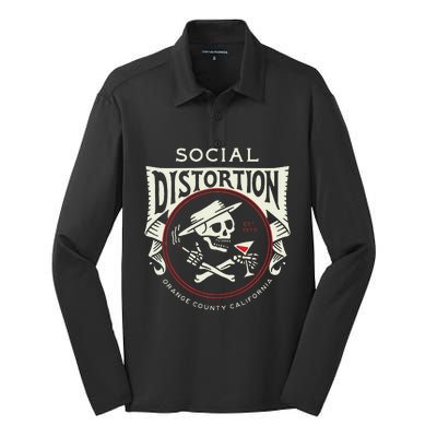 Social Distortion Skelly Circle Silk Touch Performance Long Sleeve Polo